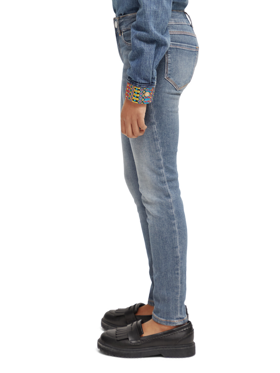jeans skinny milou da bambina - blu elettrico