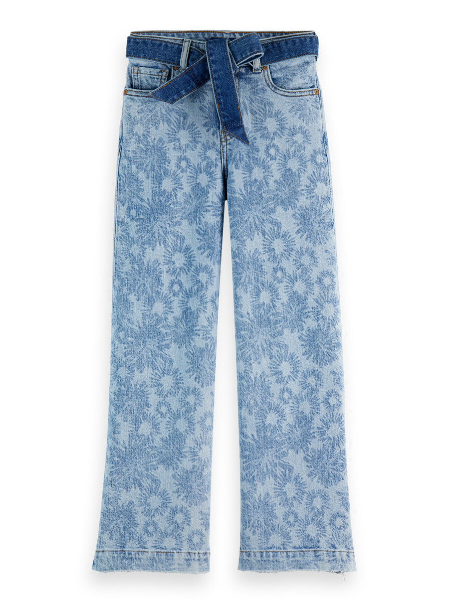 jeans a gamba larga the wave per ragazze floreale astratto