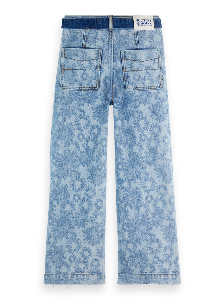jeans a gamba larga the wave per ragazze floreale astratto