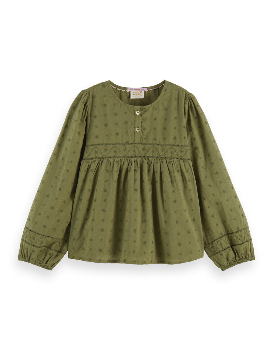 top a pannelli in pizzo inglese per bambine