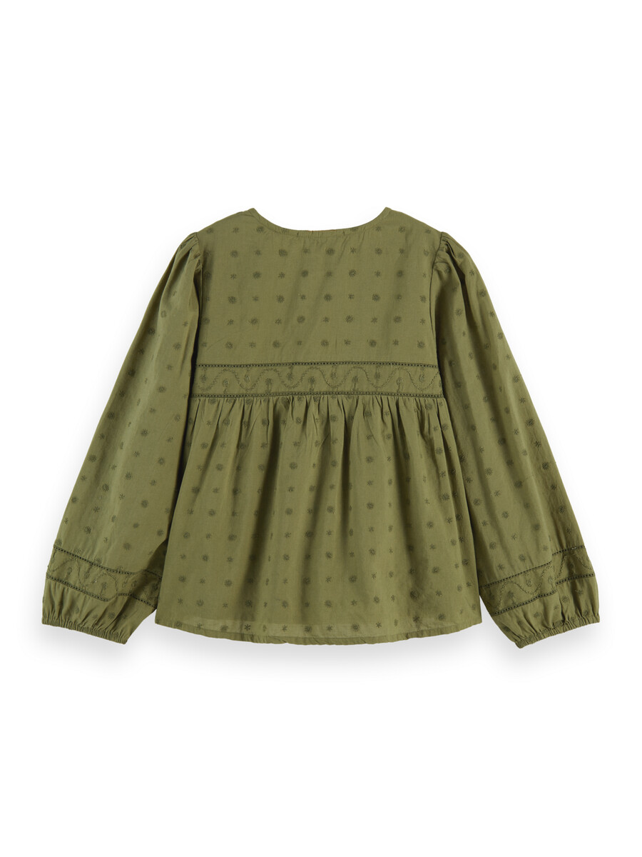 top a pannelli in pizzo inglese per bambine