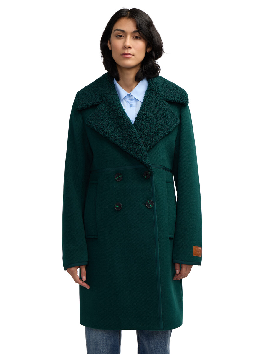 cappotto doppiopetto runa double face sherpa collar