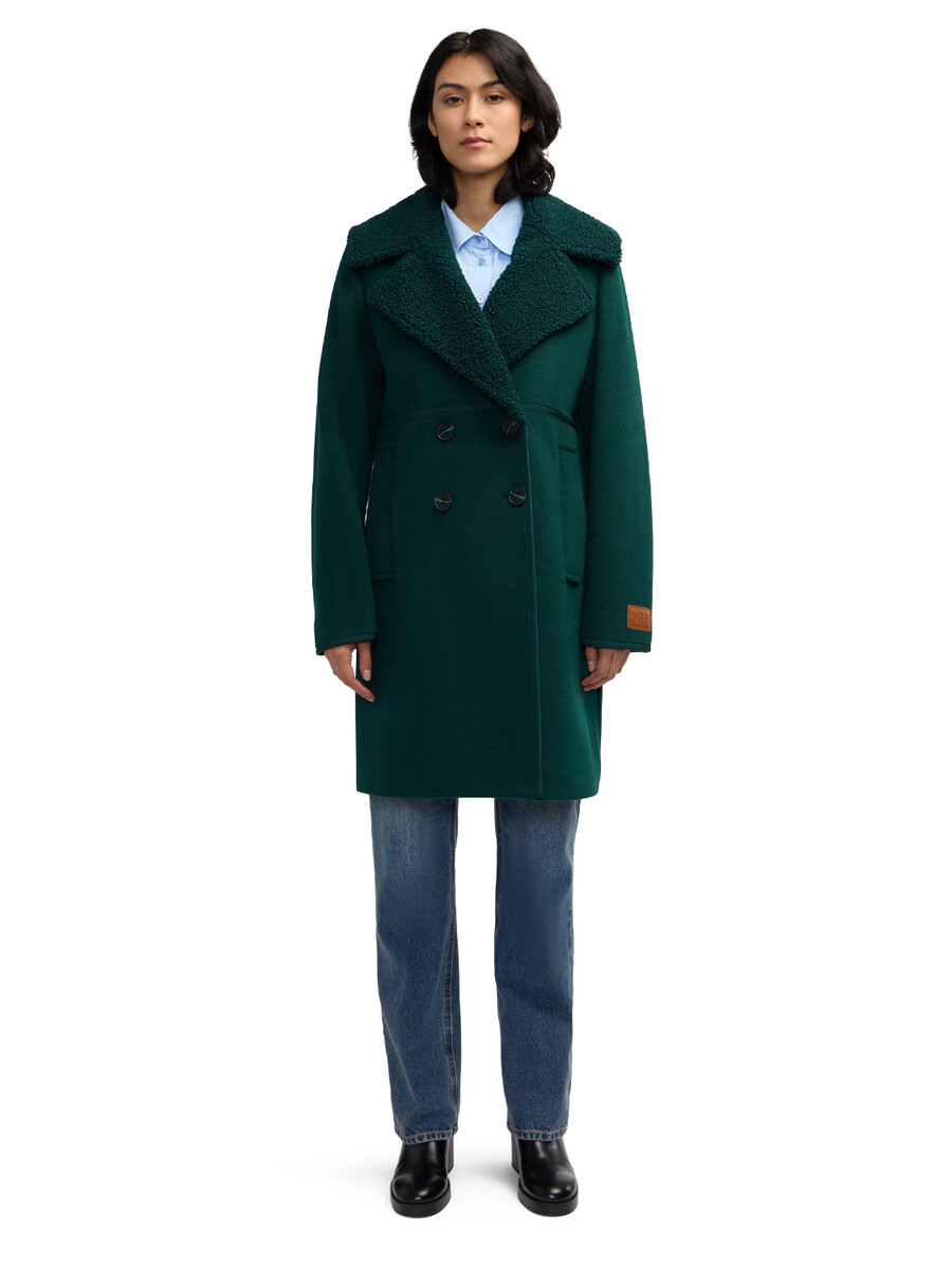 cappotto doppiopetto runa double face sherpa collar