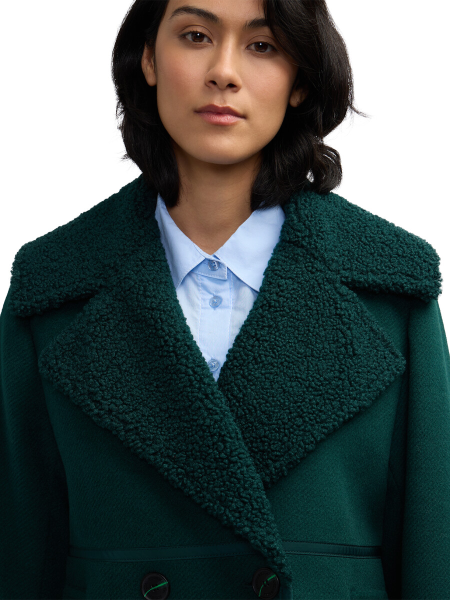 cappotto doppiopetto runa double face sherpa collar