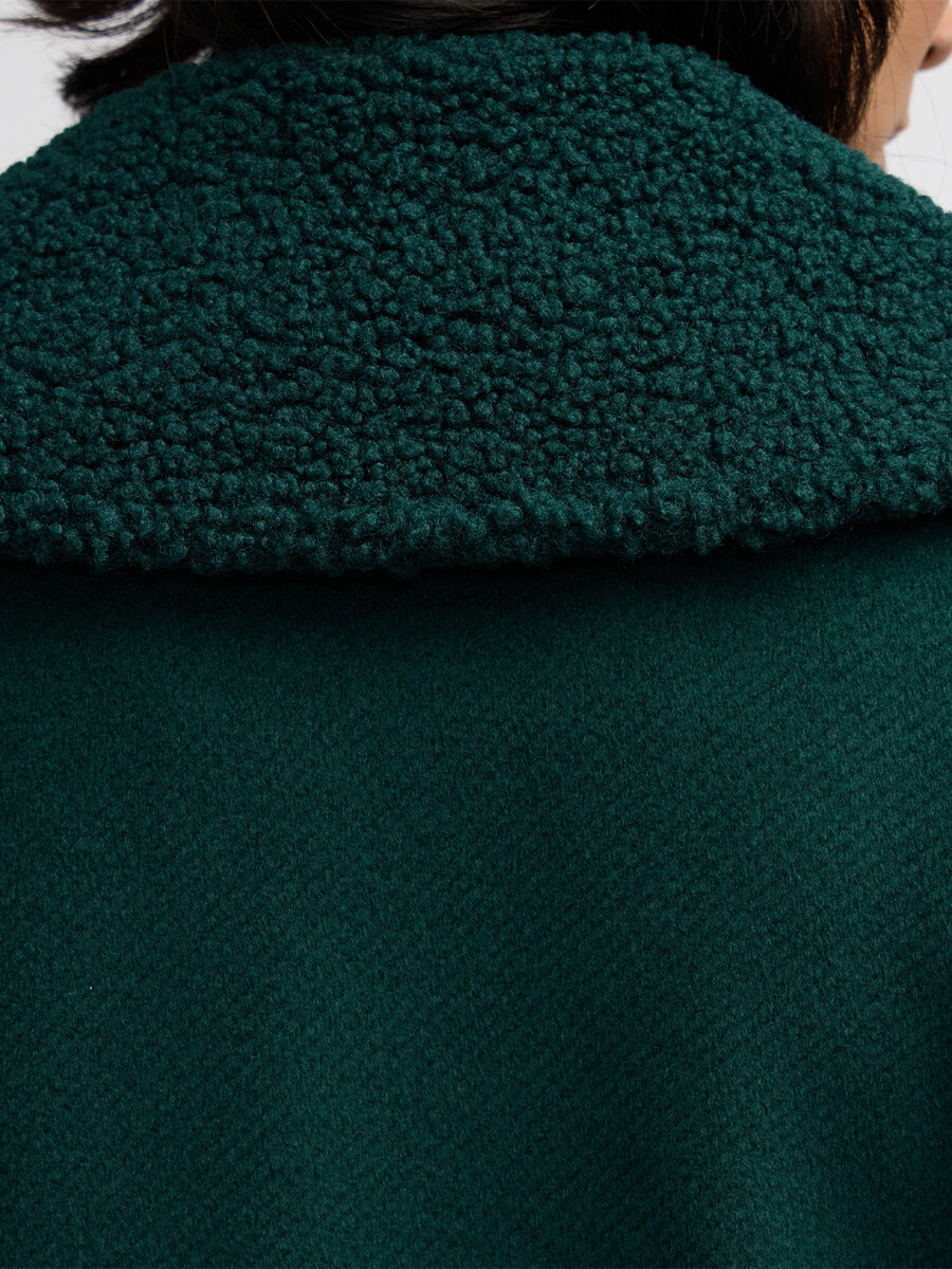 cappotto doppiopetto runa double face sherpa collar