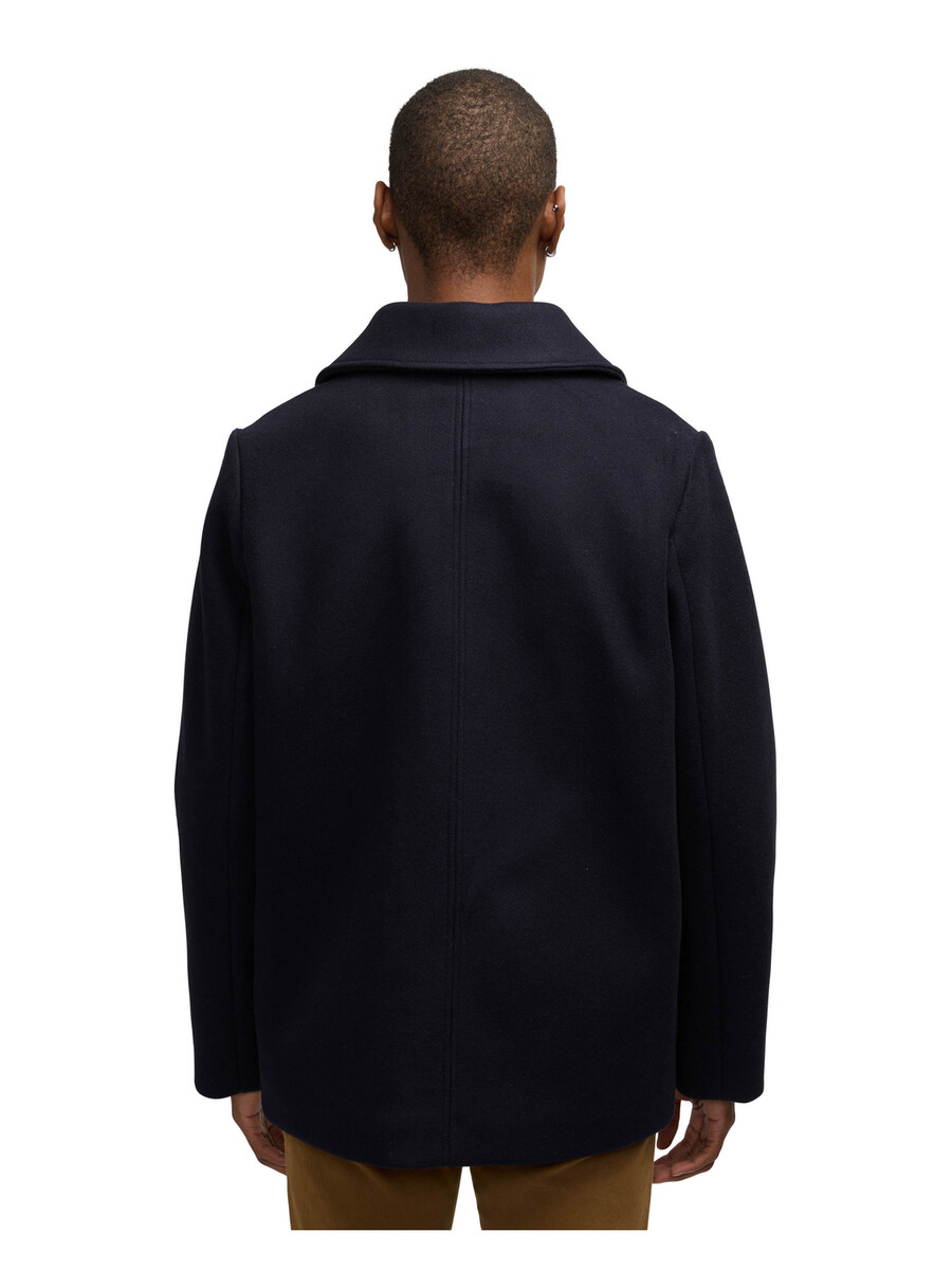 cappotto izak con dettagli a contrasto e colletto rimovibile