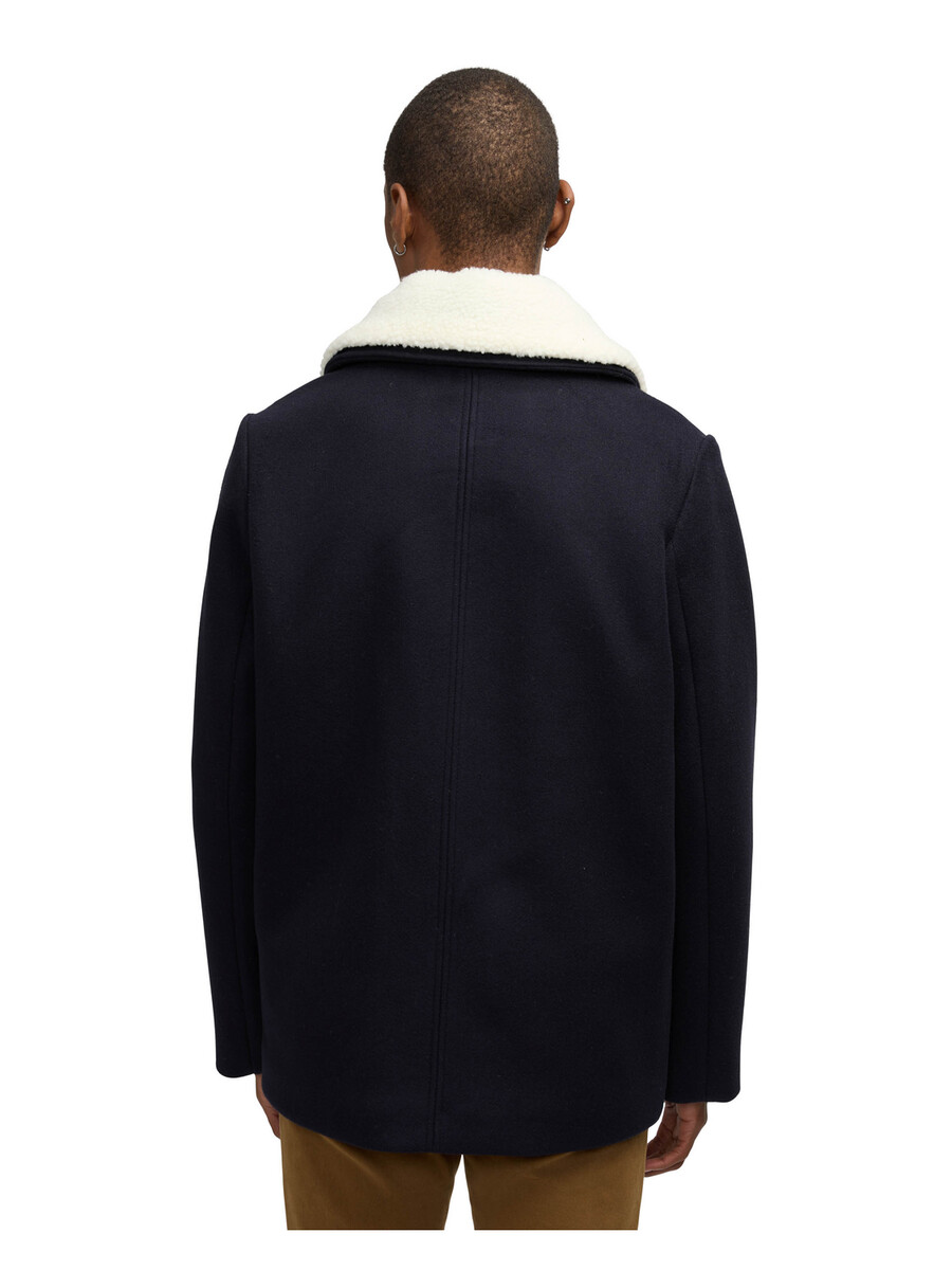 cappotto izak con dettagli a contrasto e colletto rimovibile
