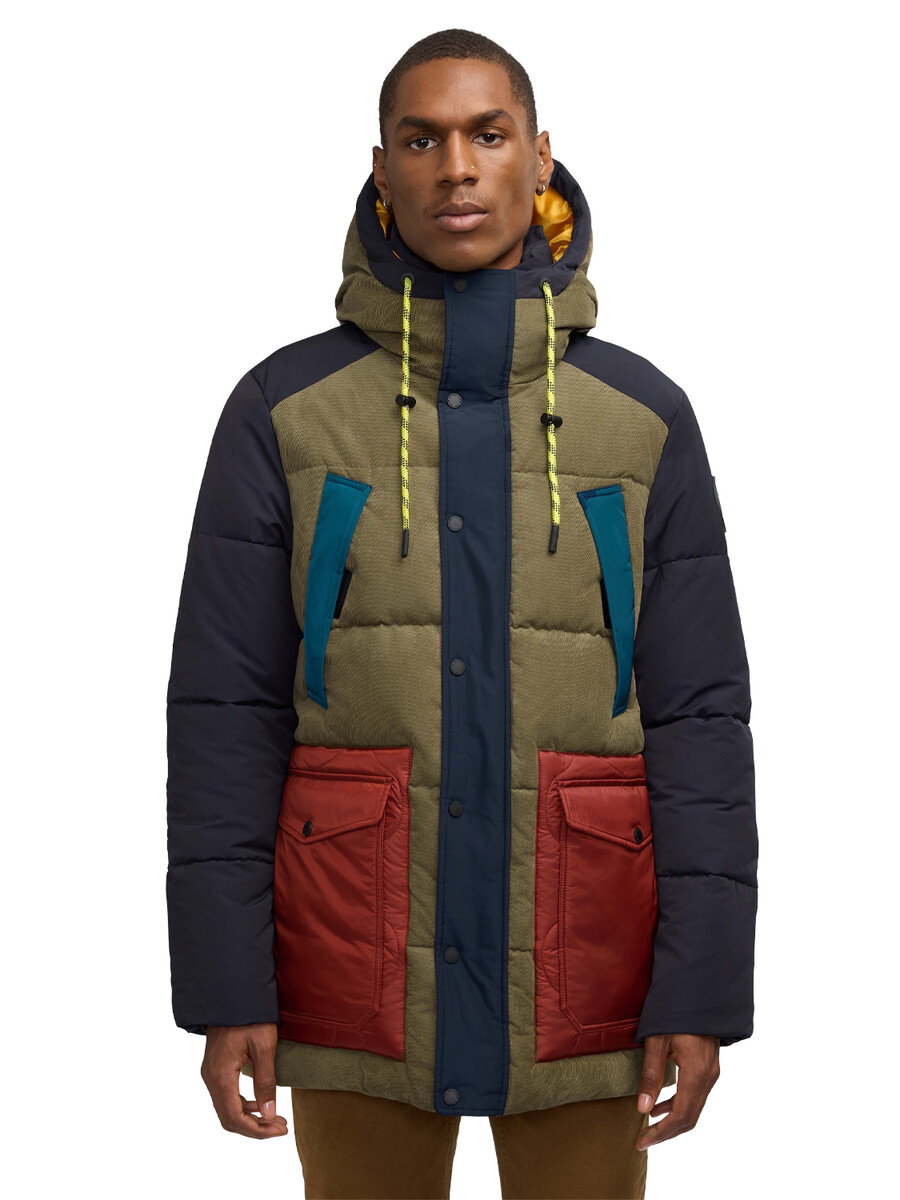 parka trapuntato con tecnica mista arza