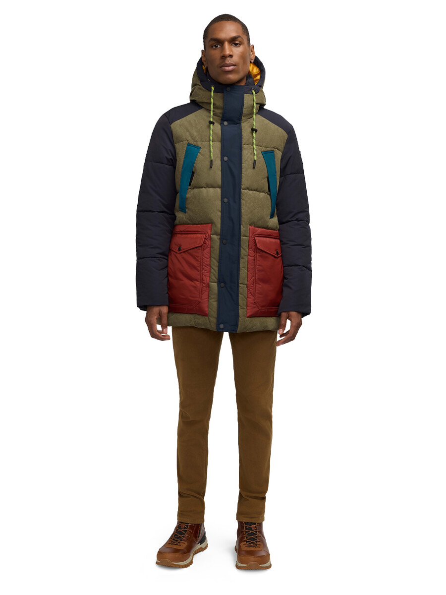 parka trapuntato con tecnica mista arza