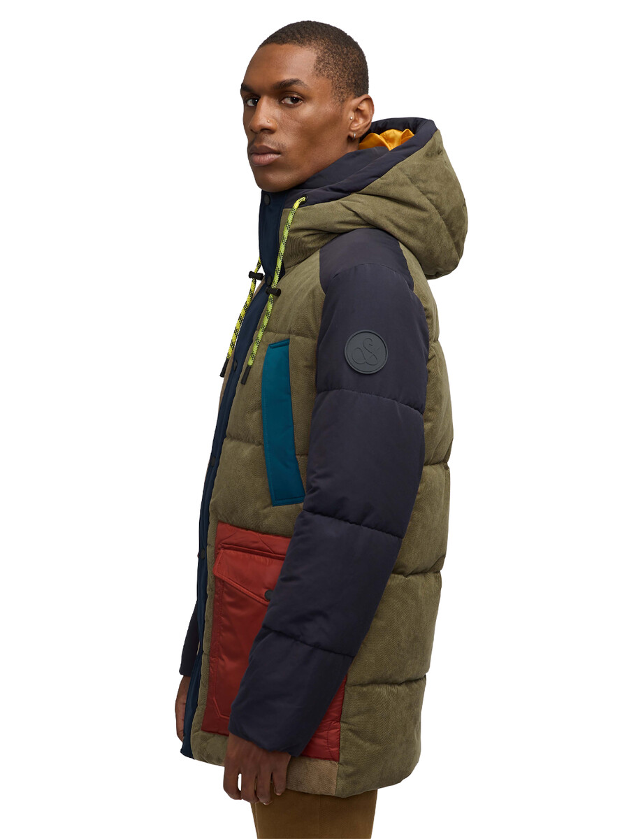 parka trapuntato con tecnica mista arza