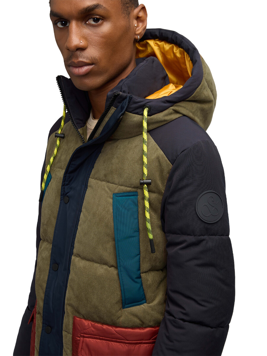 parka trapuntato con tecnica mista arza
