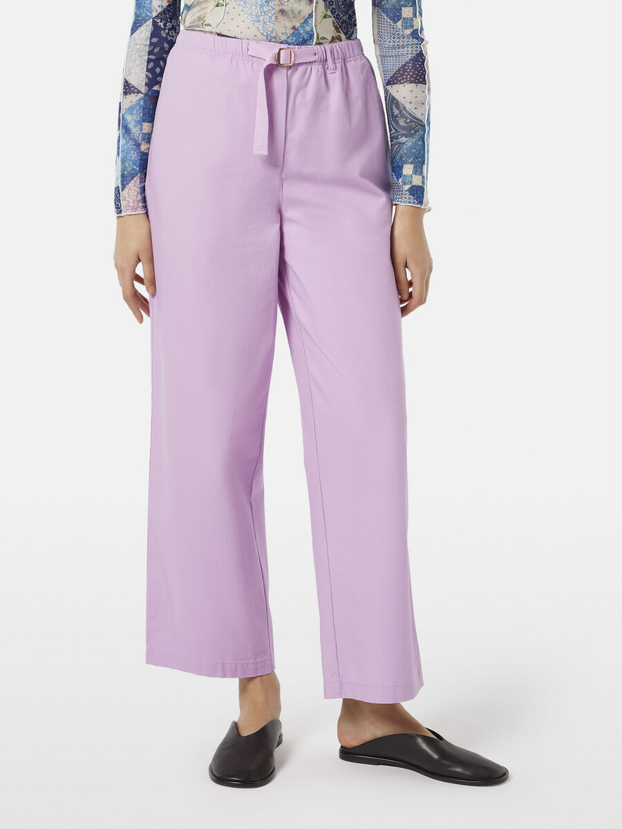pantaloni ezra a vita alta gamba larga e cintura