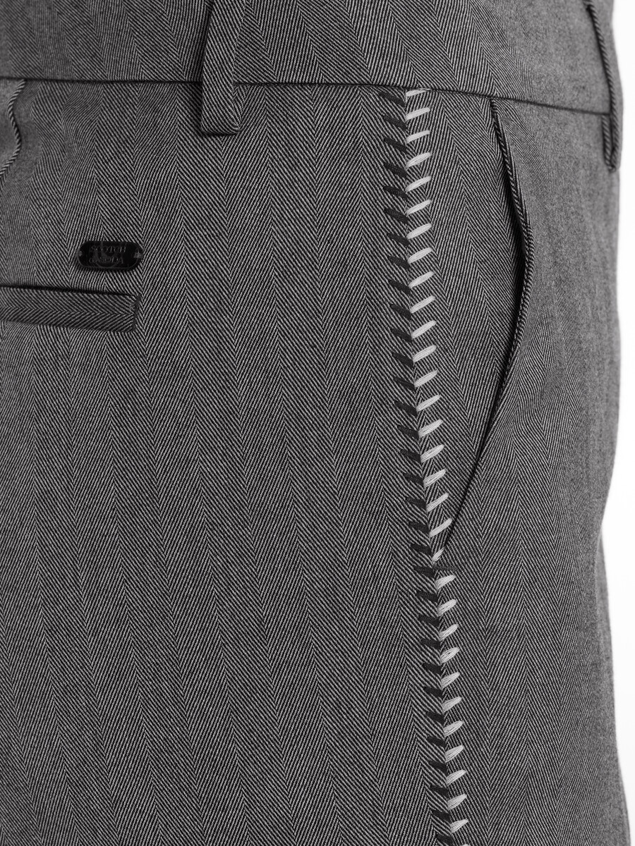 pantaloni svasati a vita alta con motivo a spina di pesce viola