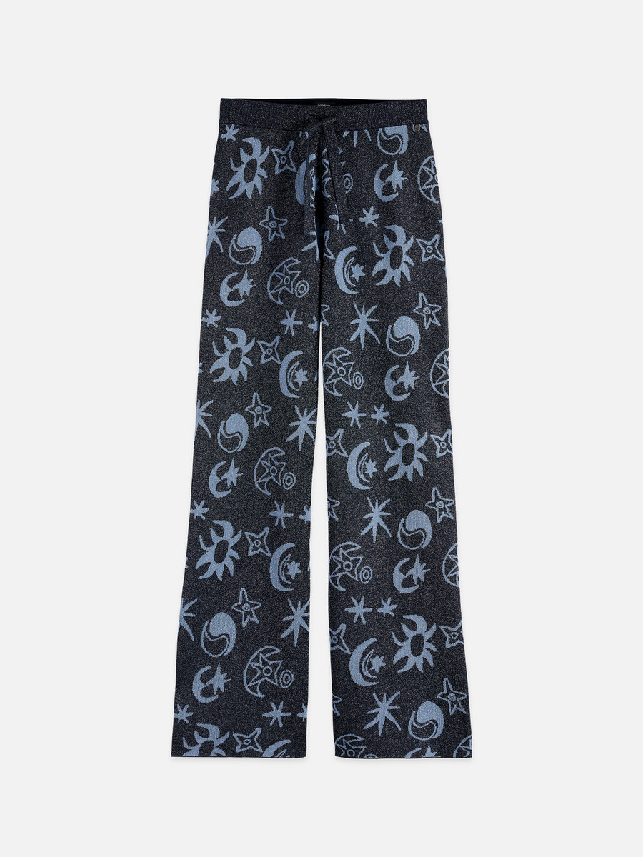 pantaloni in maglia jacquard