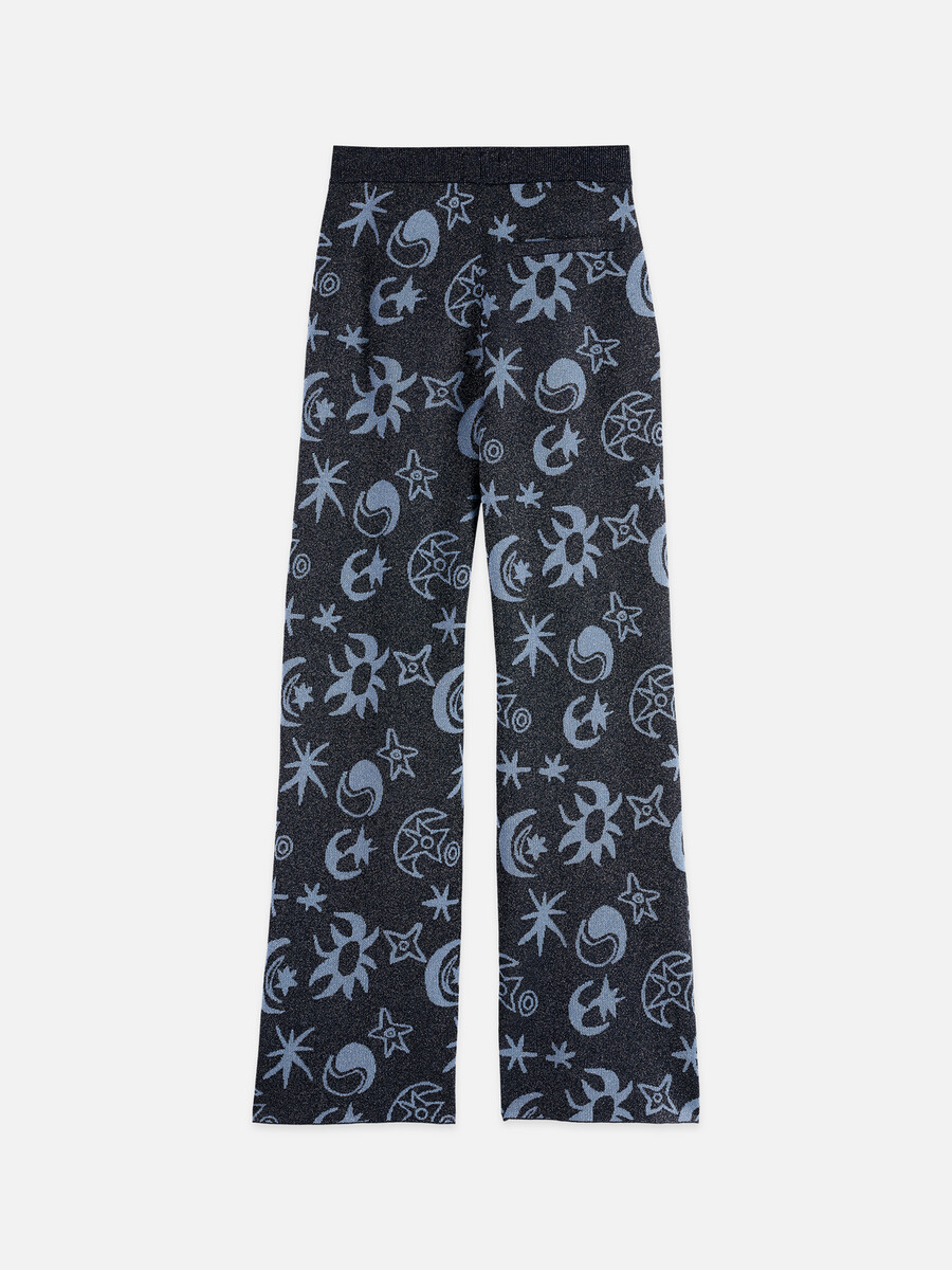 pantaloni in maglia jacquard