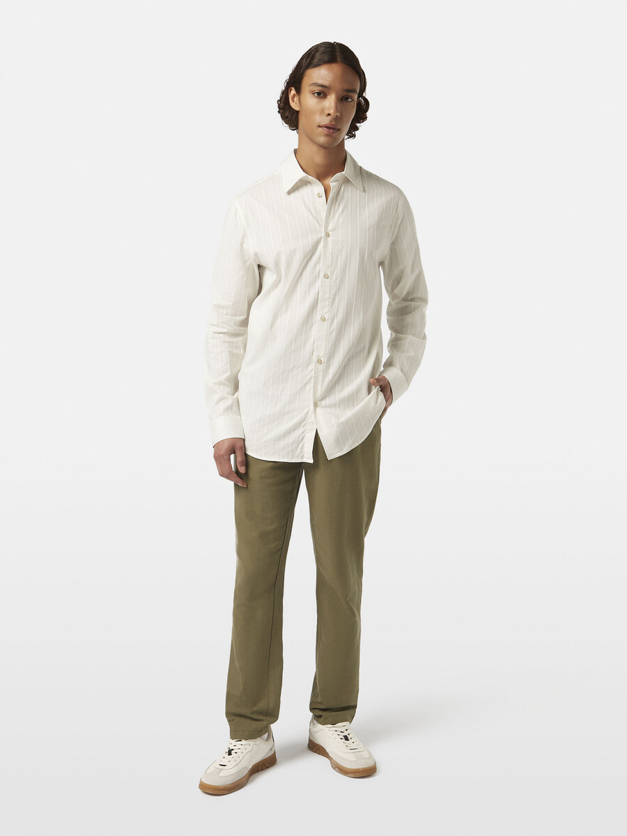pantaloni da jogging dritti in cotone e lino warren