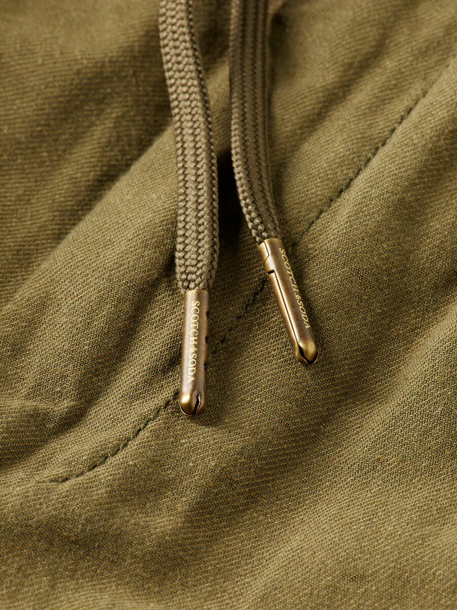 pantaloni da jogging dritti in cotone e lino warren