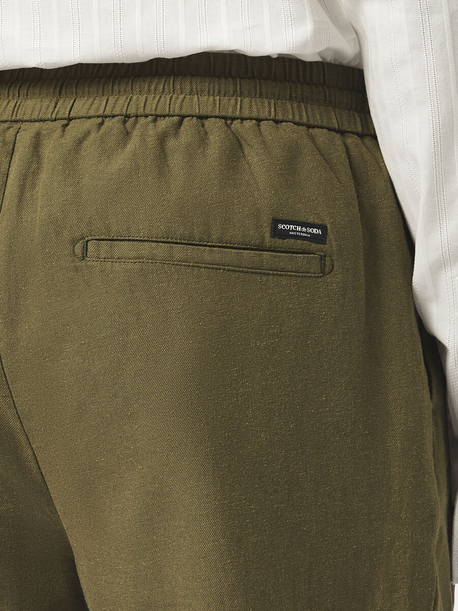 pantaloni da jogging dritti in cotone e lino warren