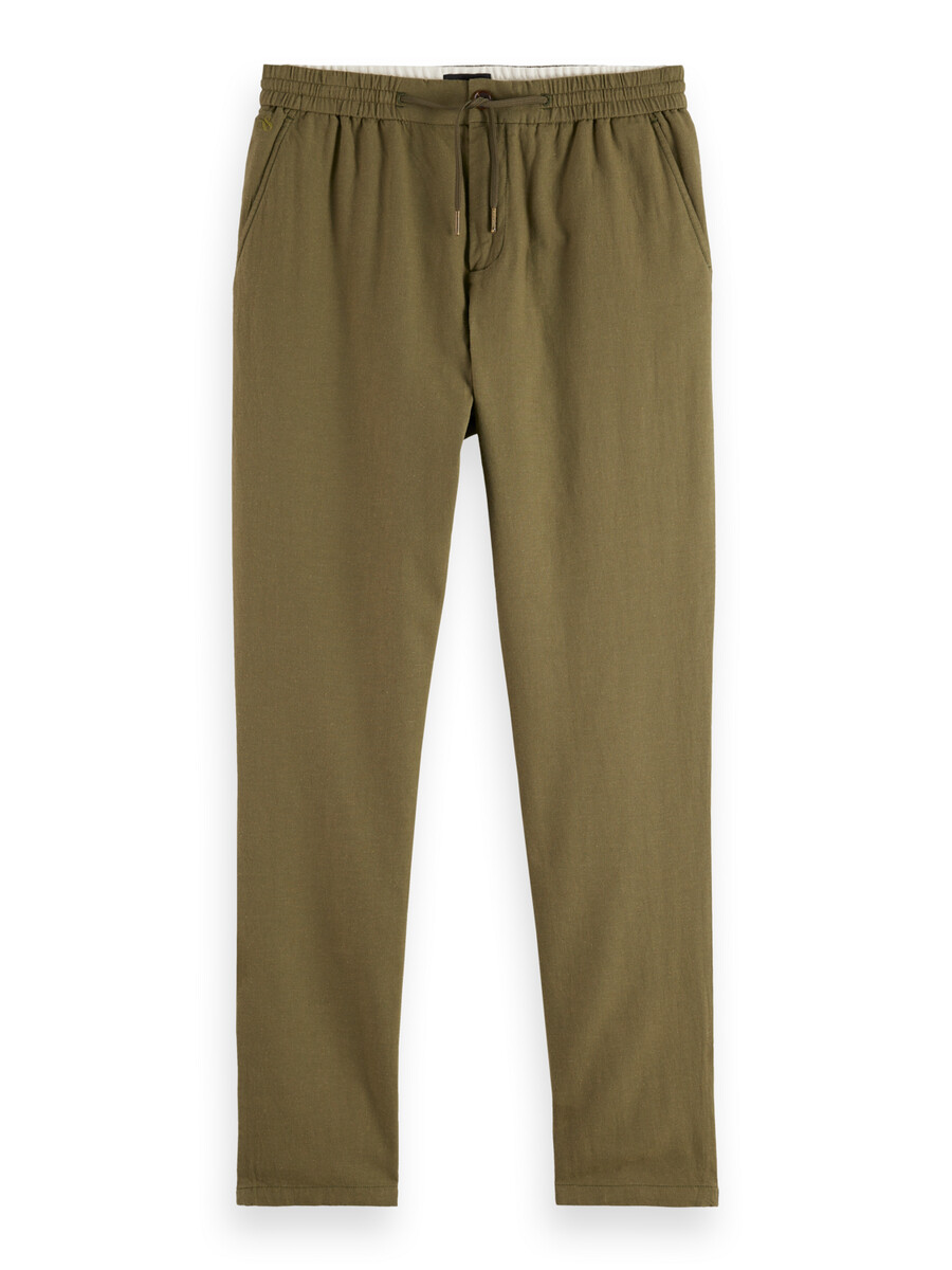 pantaloni da jogging dritti in cotone e lino warren