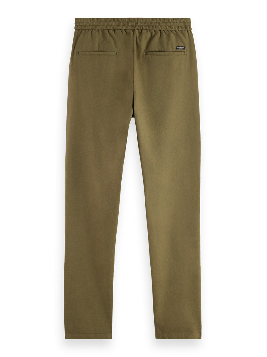 pantaloni da jogging dritti in cotone e lino warren