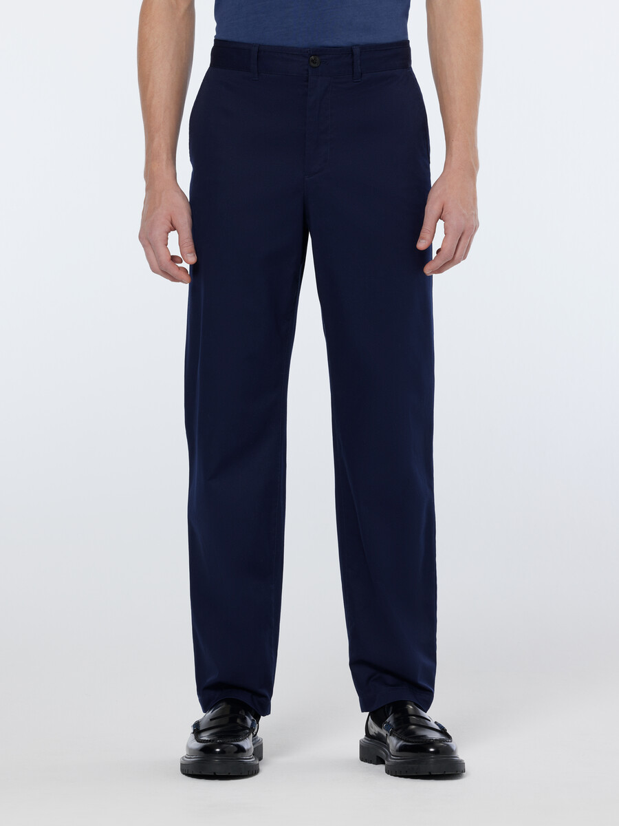 chino in twill di cotone dal taglio dritto