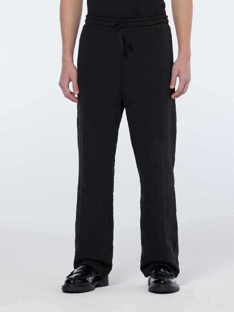 pantaloni della tuta in spugna jacquard dal taglio dritto e rilassato
