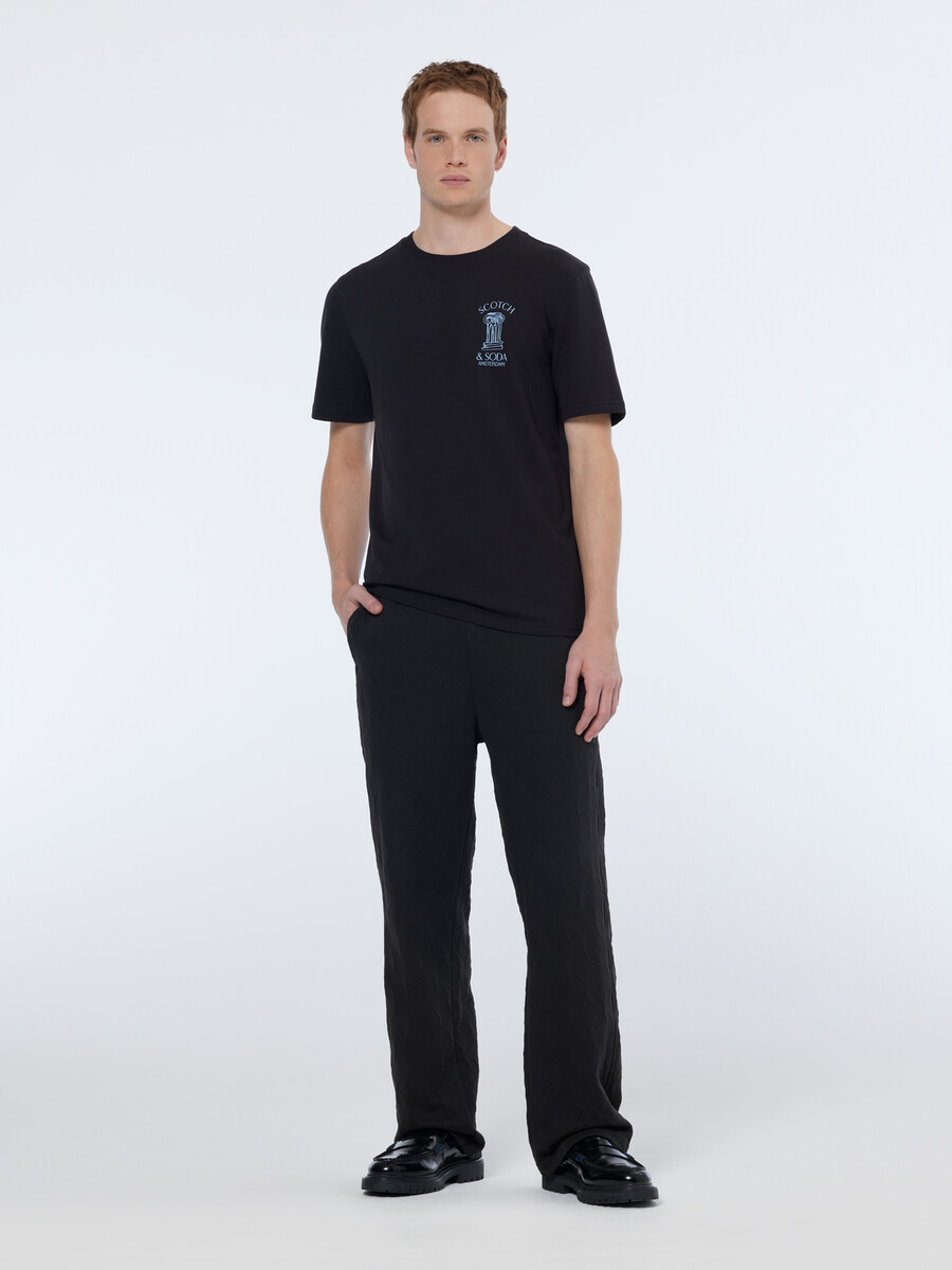 pantaloni della tuta in spugna jacquard dal taglio dritto e rilassato