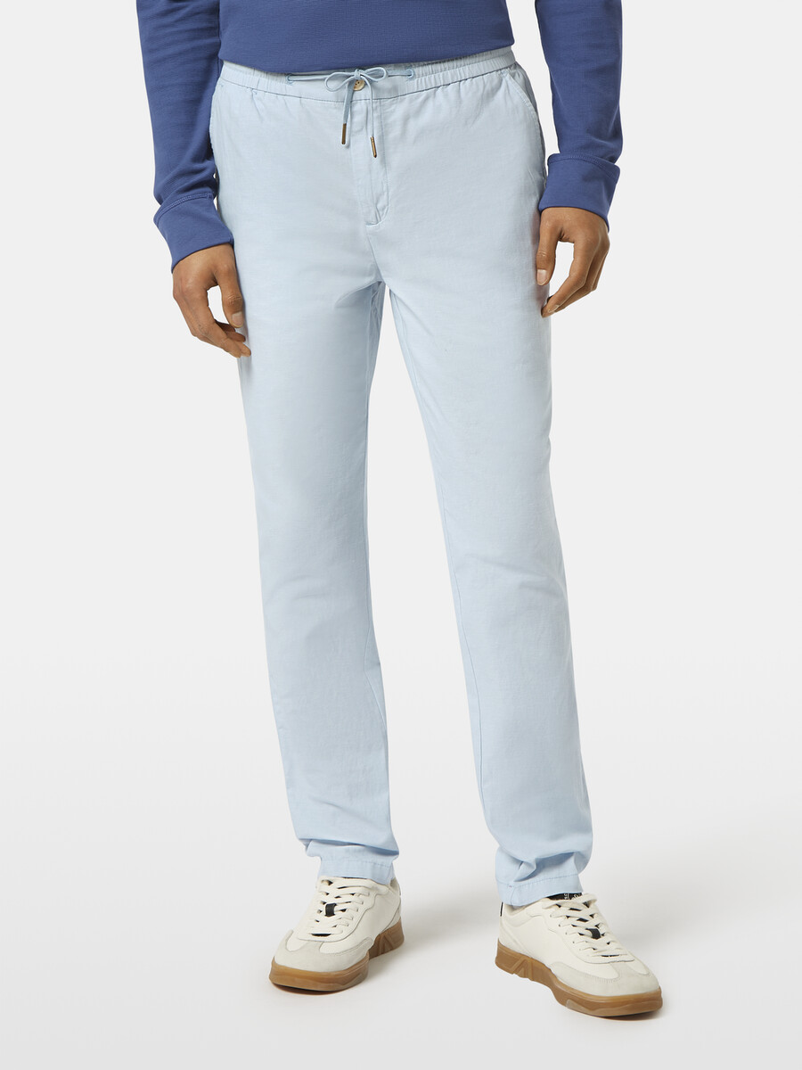pantaloni da jogging in twill di cotone e lino warren