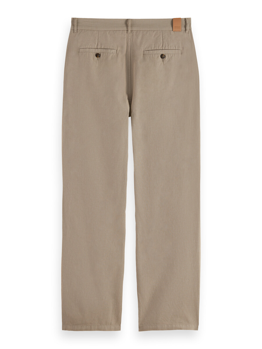 otis - chino in twill di cotone e lino dal taglio dritto e rilassato