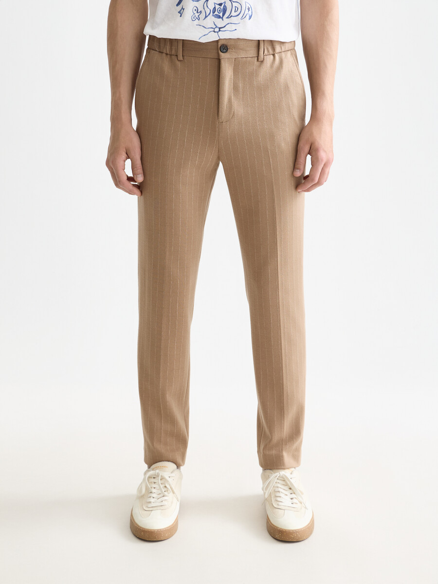 pantaloni da jogging affusolati in jersey tinto in filo finch tailored