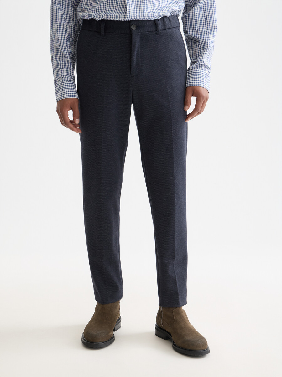 pantaloni da jogging affusolati in jersey tinto in filo finch tailored