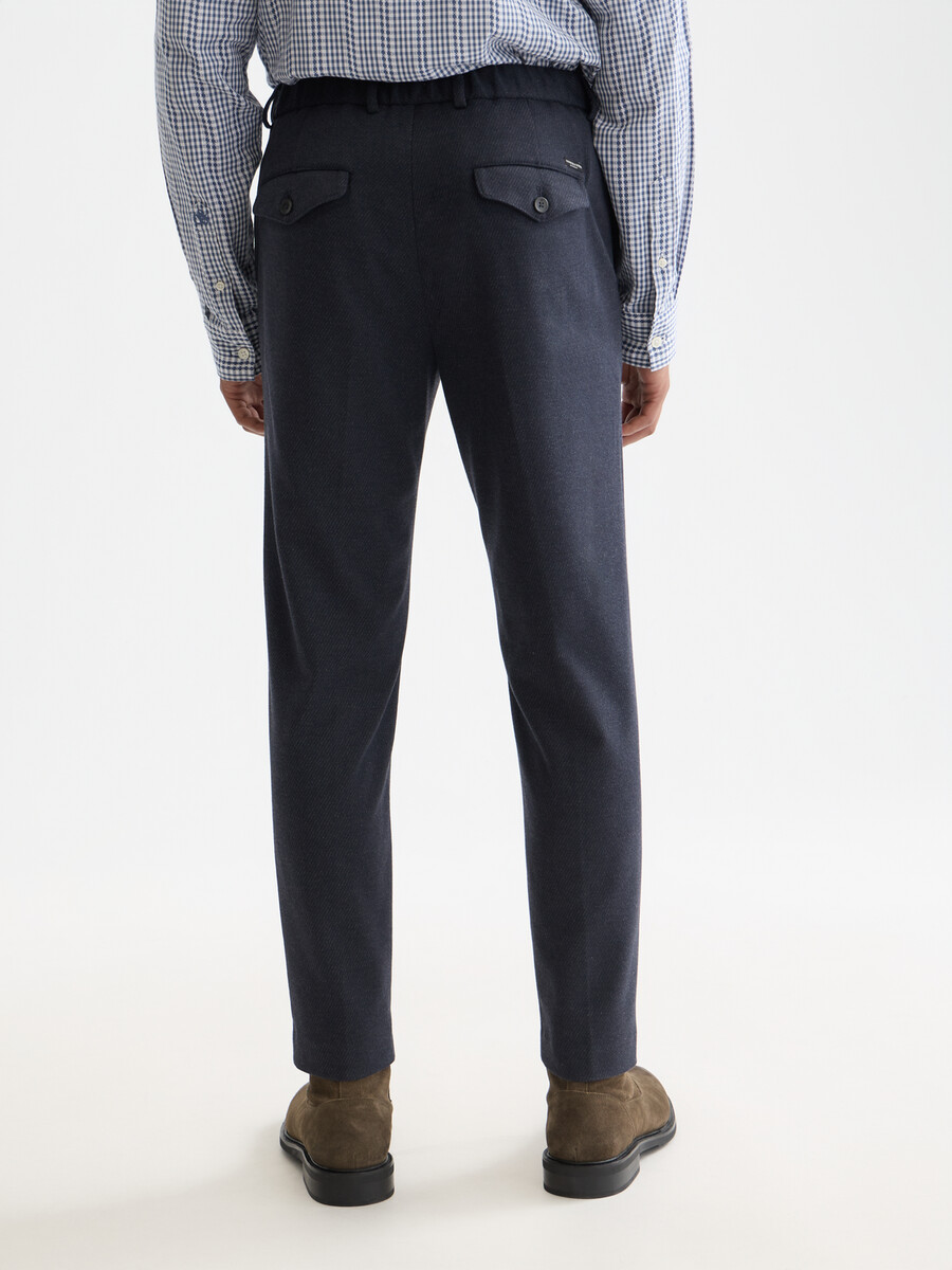 pantaloni da jogging affusolati in jersey tinto in filo finch tailored