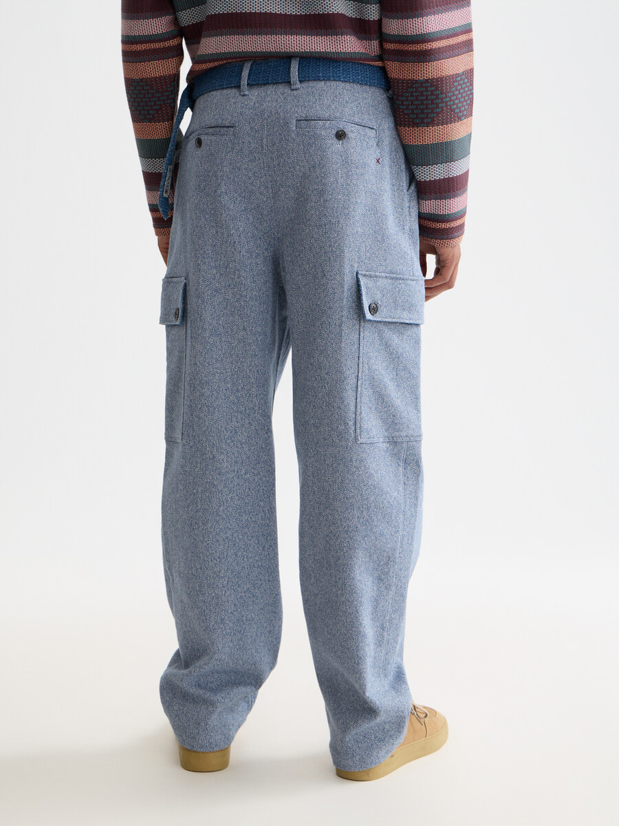 pantaloni cargo larghi e dritti in mélange per il 40° anniversario