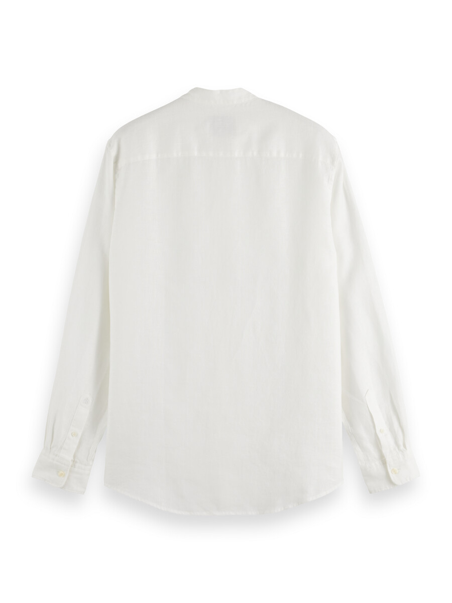 essentials — camicia in lino con collo alto