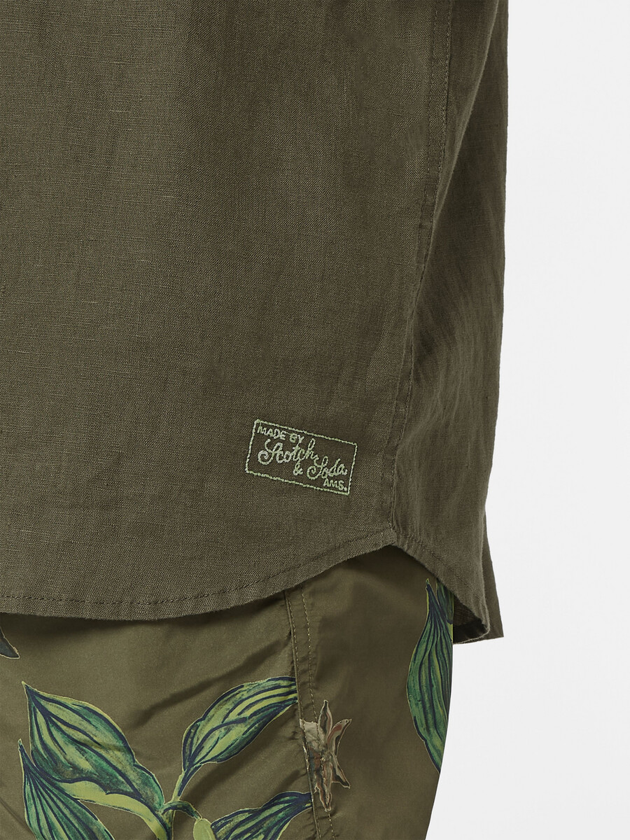 camicia in lino vestibilità regolare