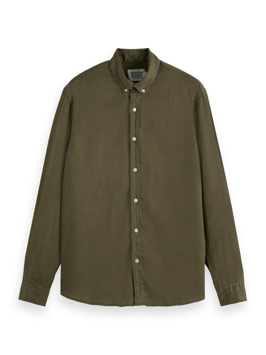 camicia in lino vestibilità regolare