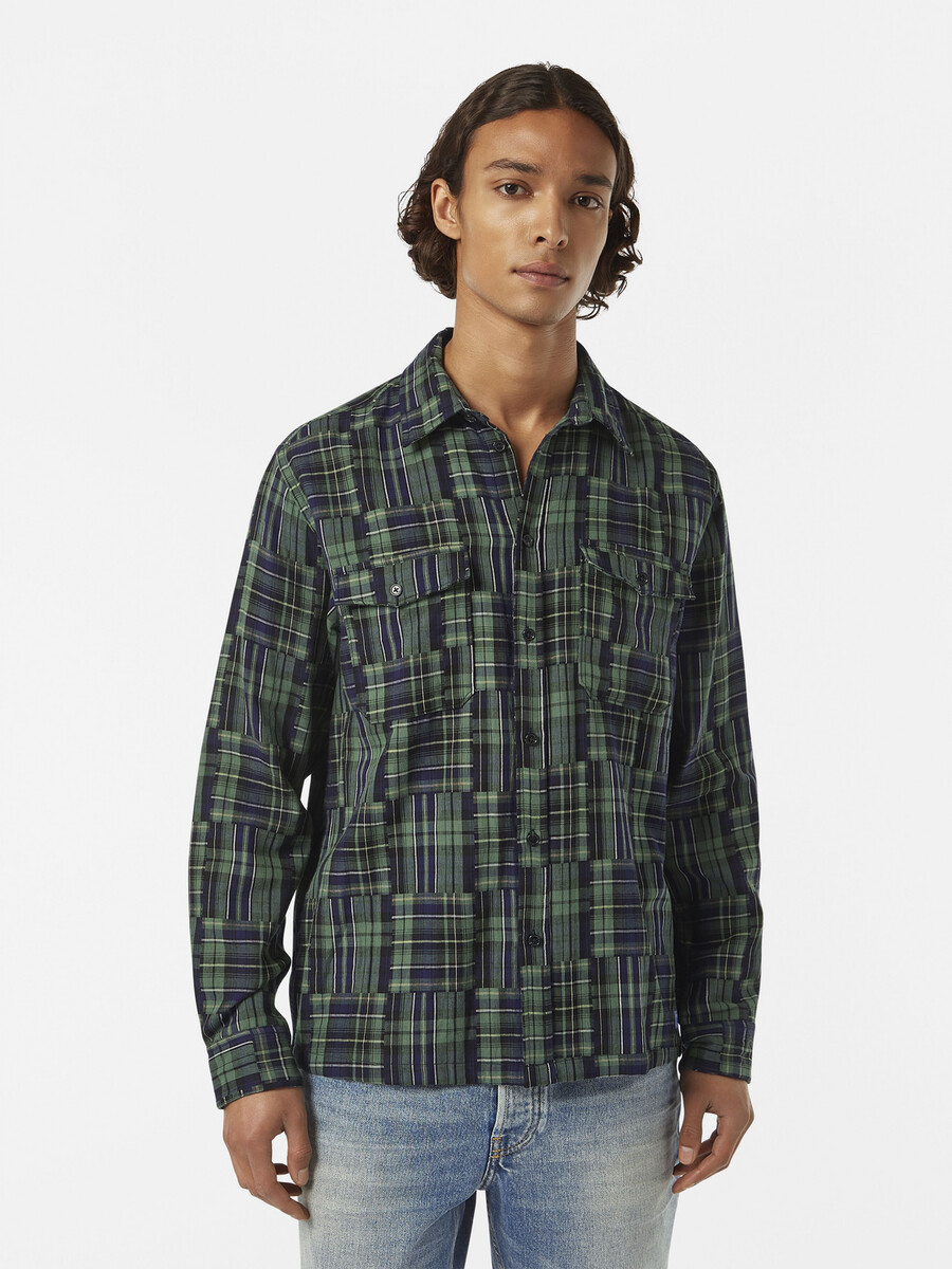 camicia patchwork dal taglio rilassato