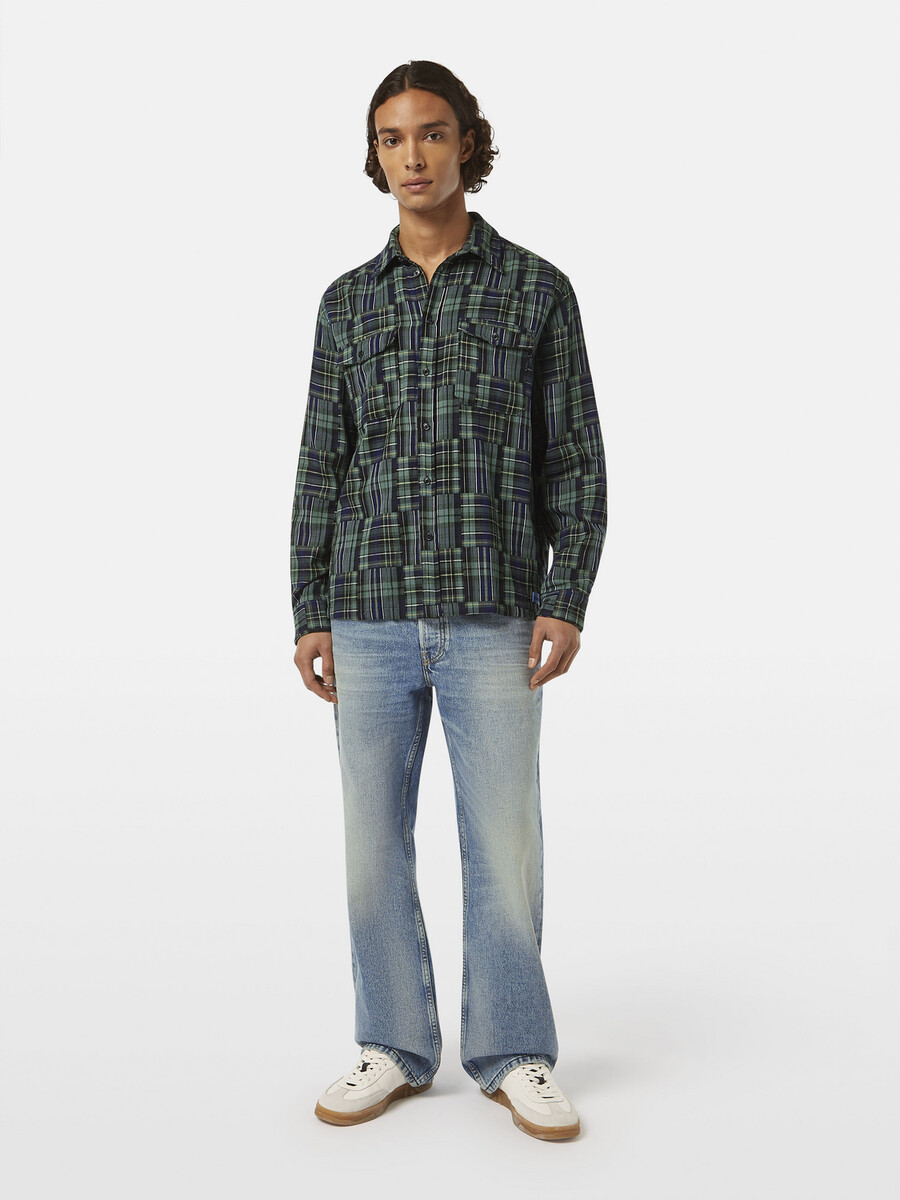 camicia patchwork dal taglio rilassato