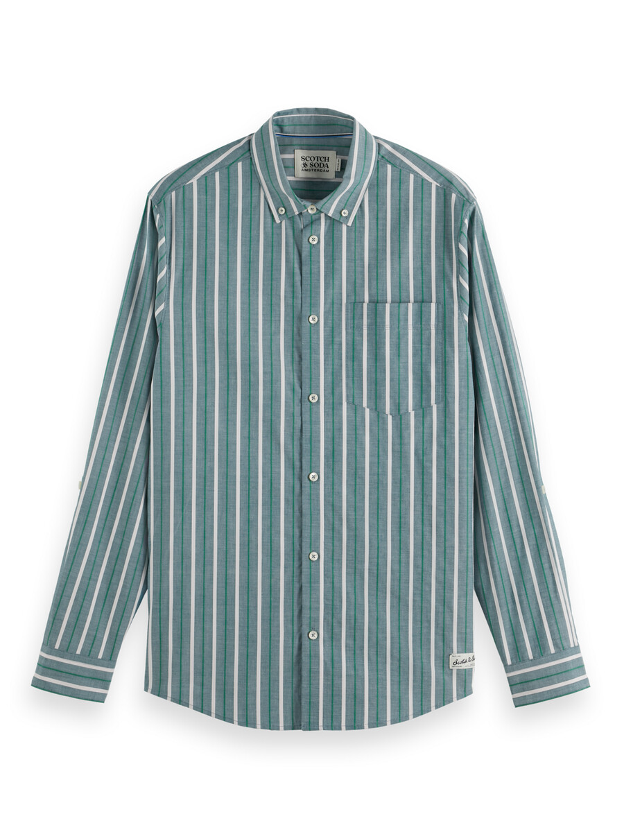 camicia a righe dobby vestibilità regolare
