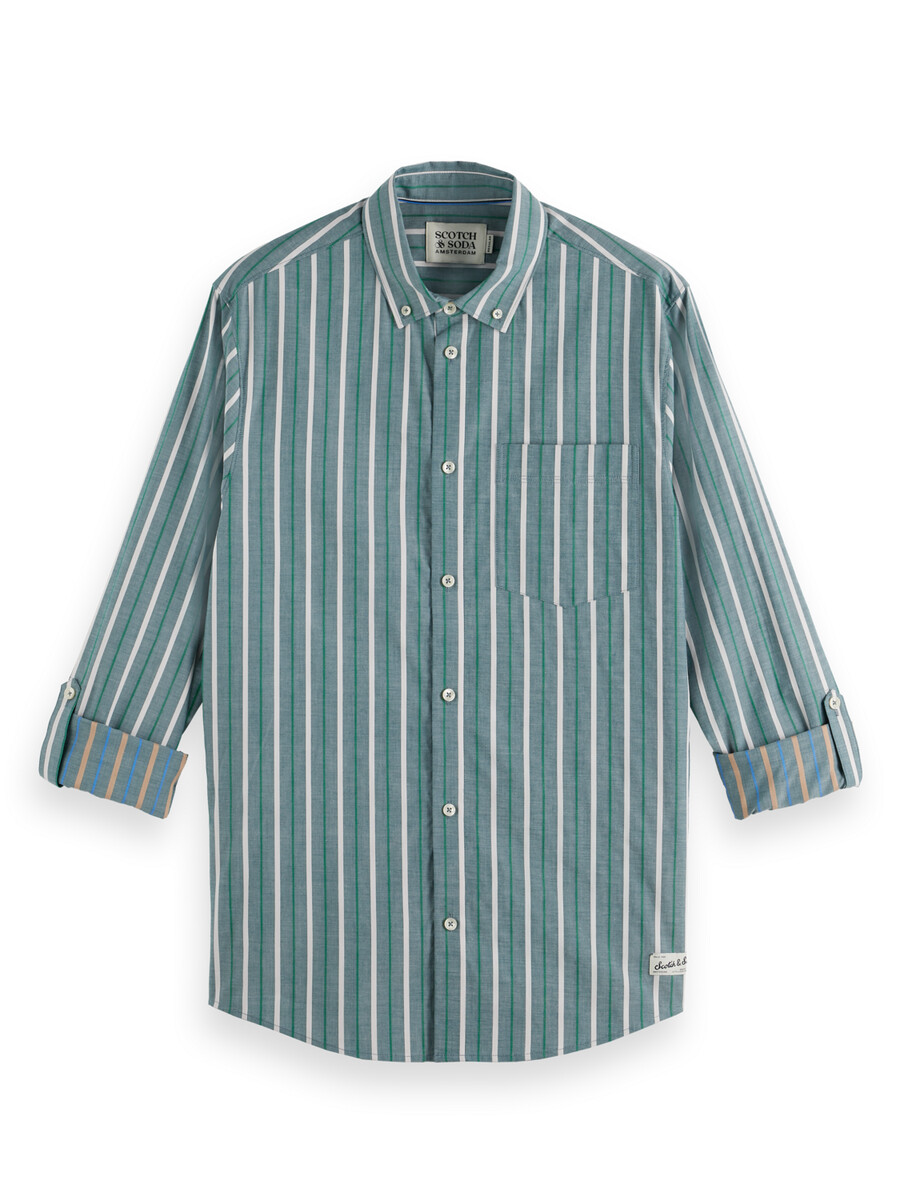camicia a righe dobby vestibilità regolare