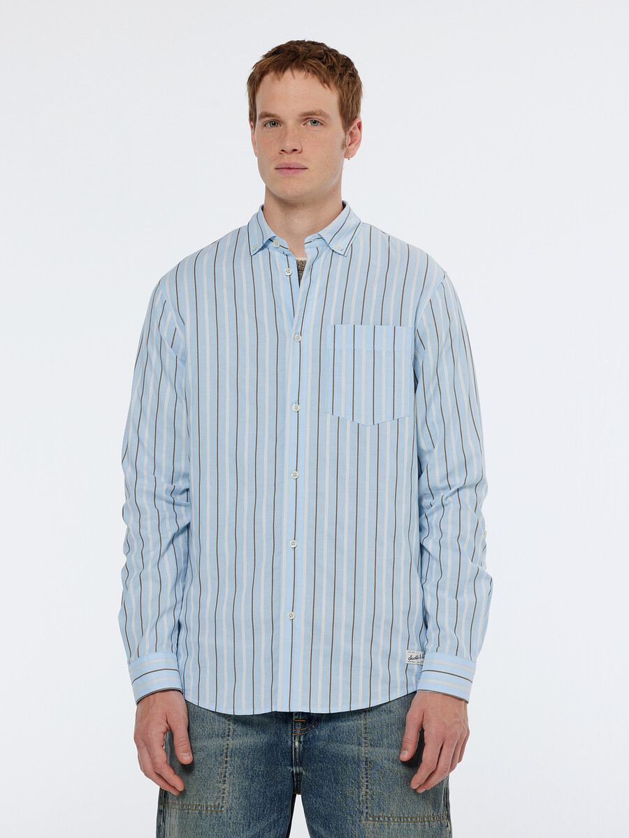camicia a righe dobby vestibilità regolare