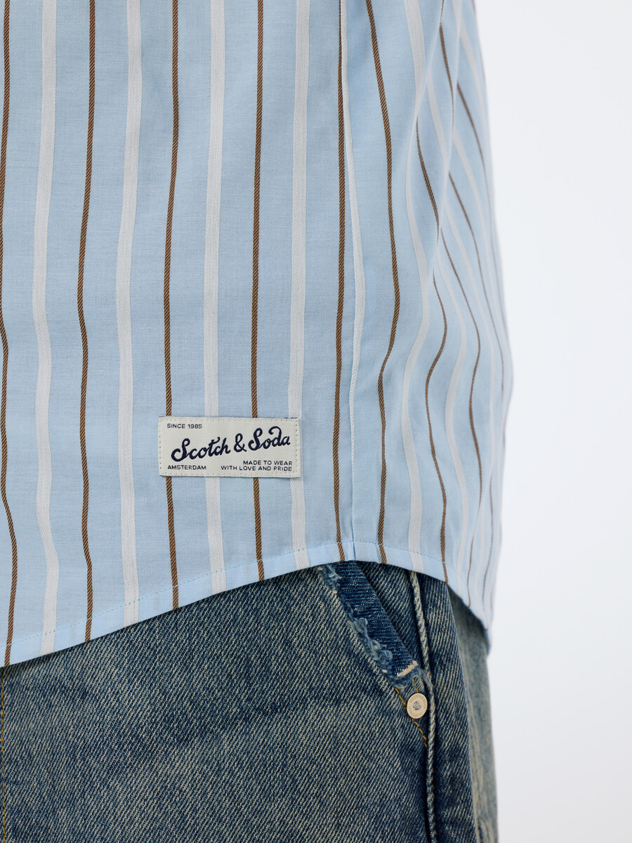 camicia a righe dobby vestibilità regolare