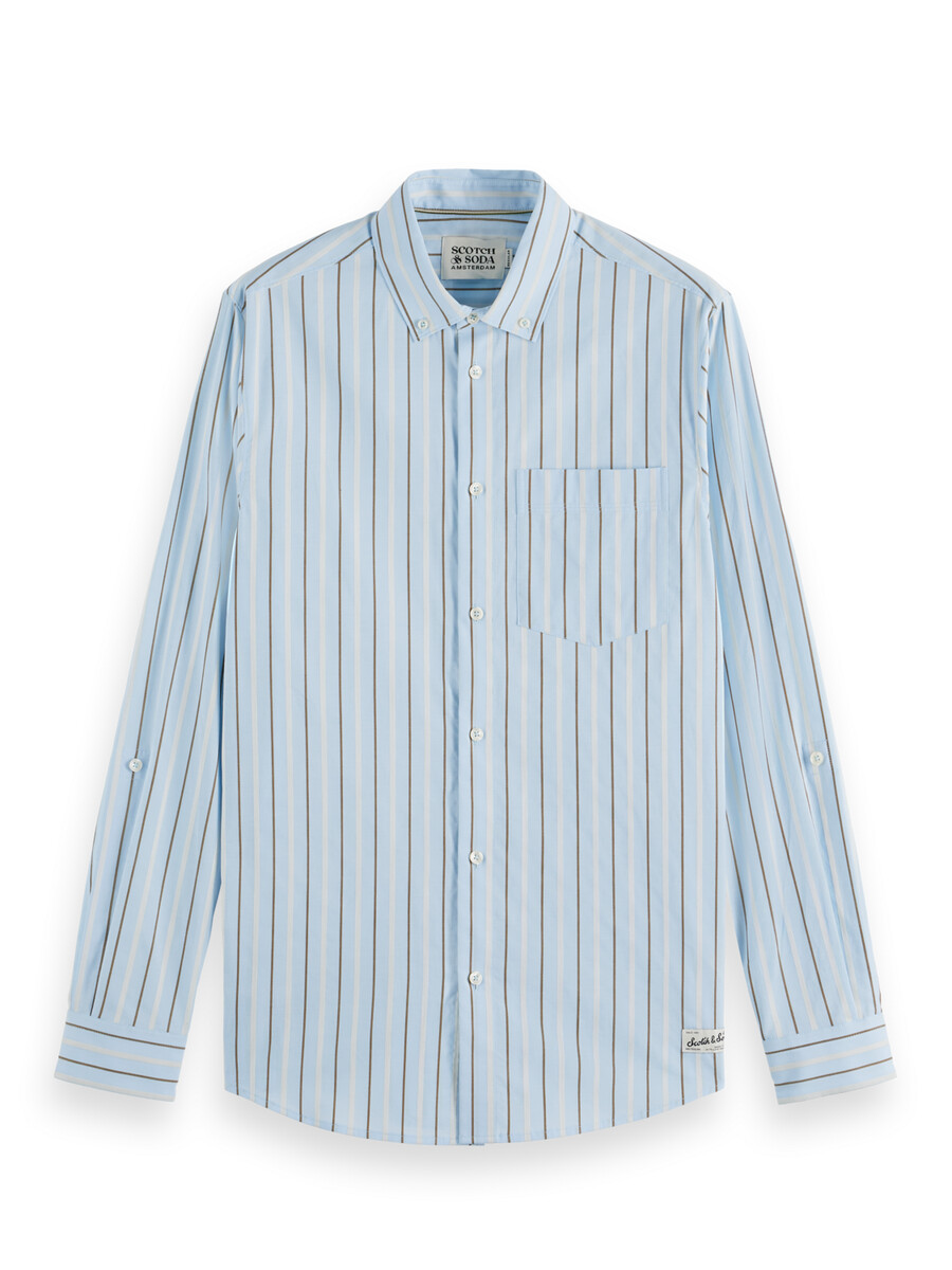 camicia a righe dobby vestibilità regolare