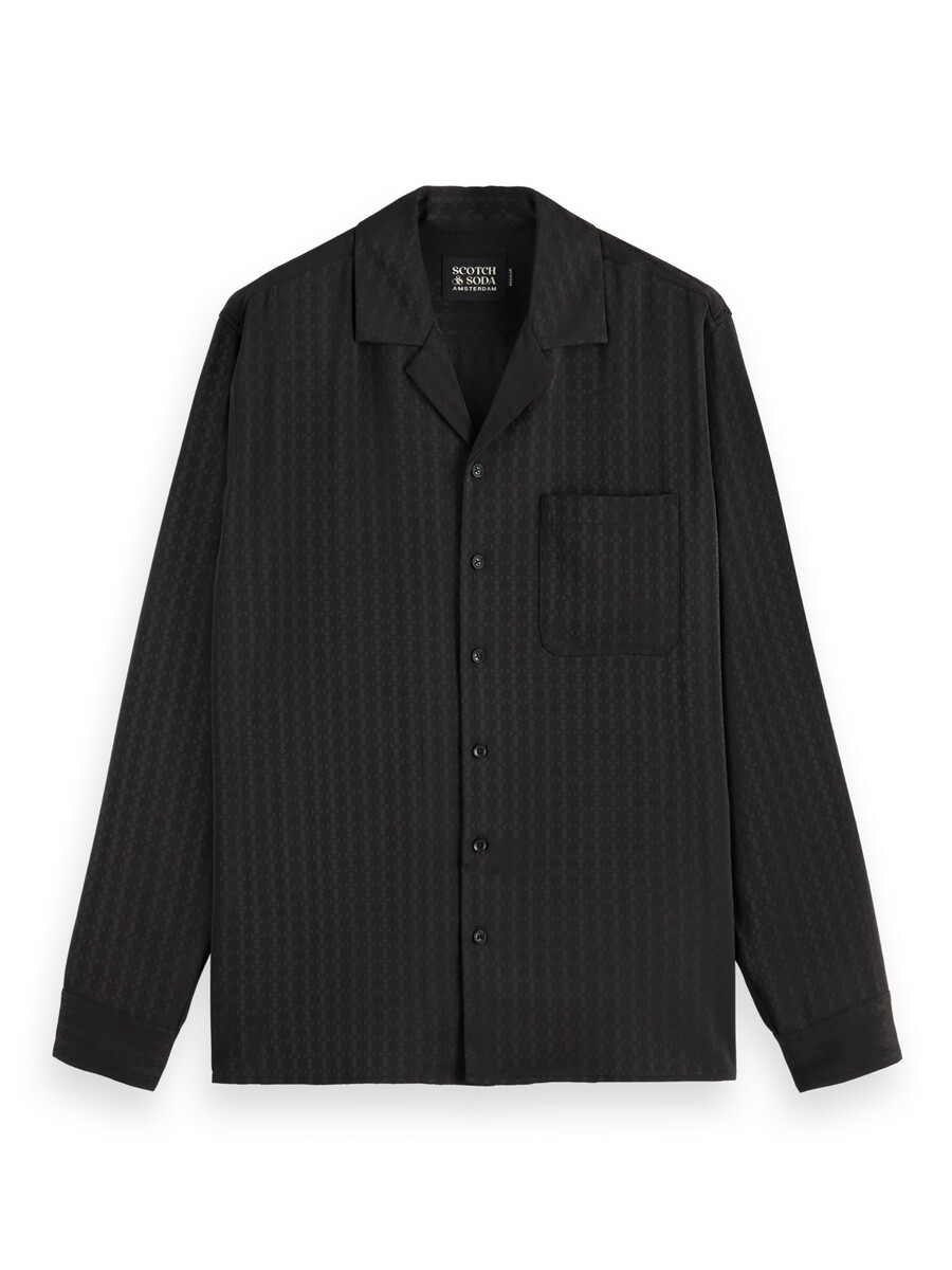 camicia in raso jacquard dalla vestibilità comoda