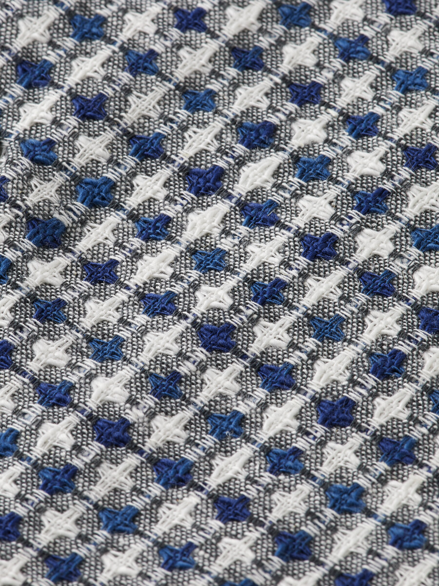 camicia a maniche corte in jacquard dal taglio rilassato