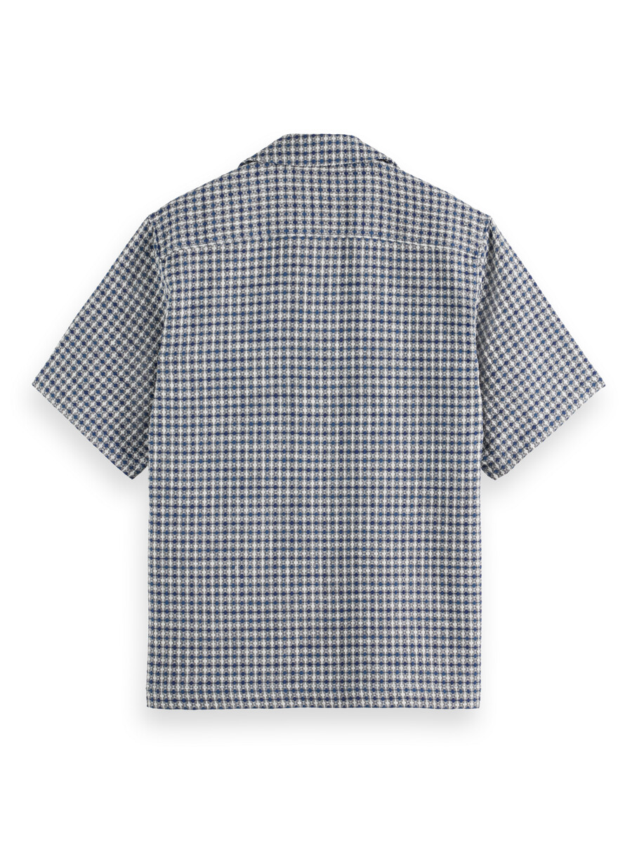 camicia a maniche corte in jacquard dal taglio rilassato