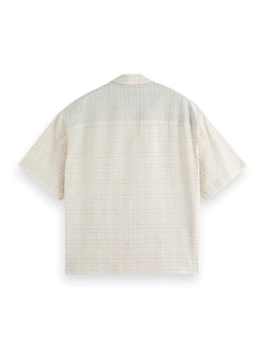 camicia a quadri tinta in filo dal taglio rilassato