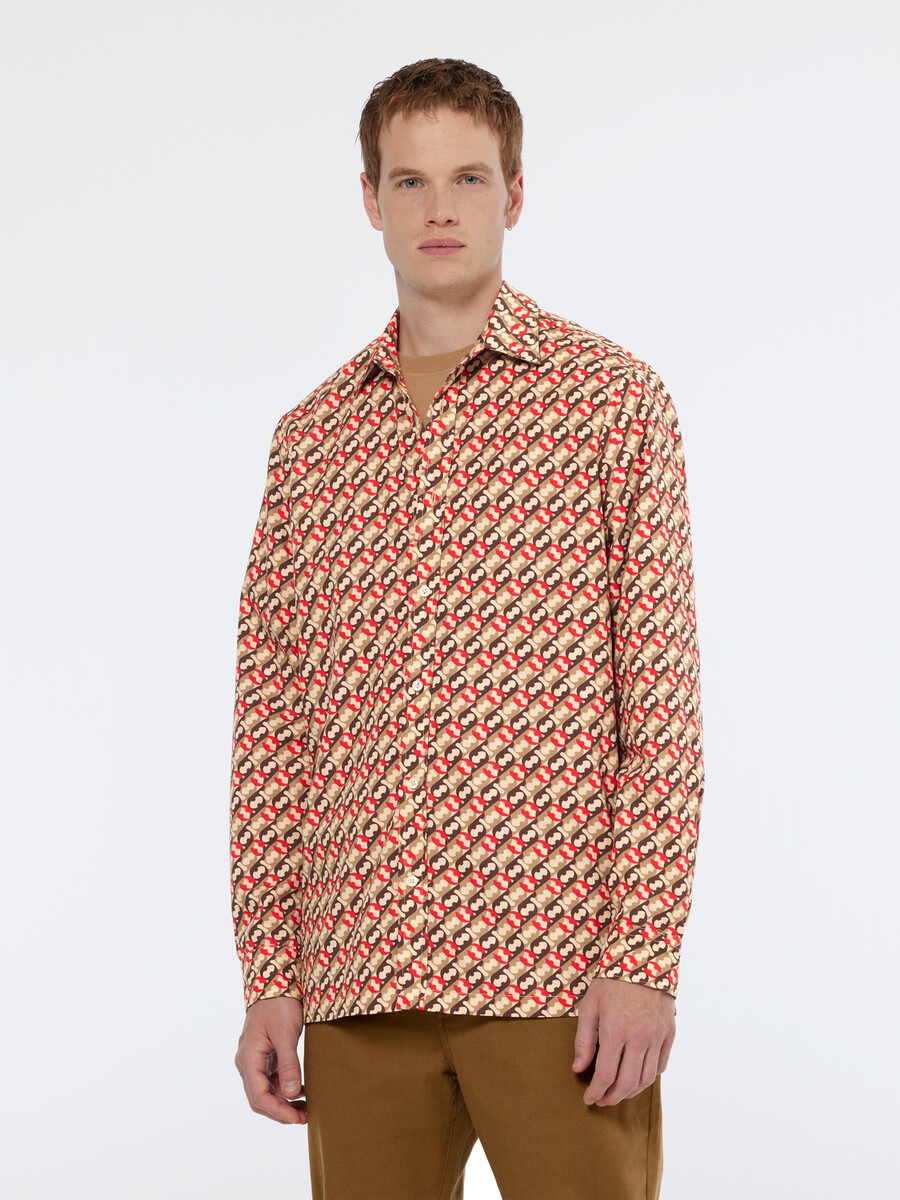 camicia con stampa geometrica vestibilità regolare