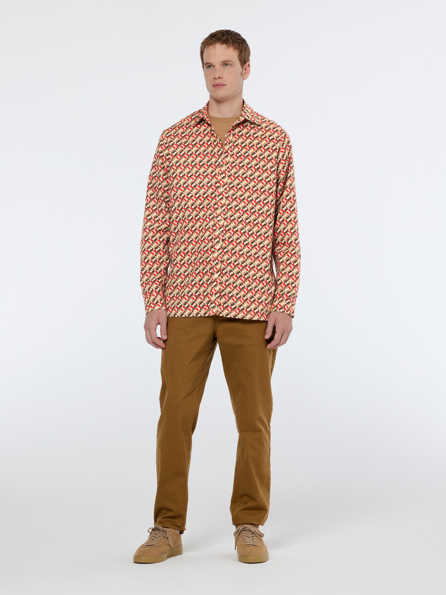 camicia con stampa geometrica vestibilità regolare