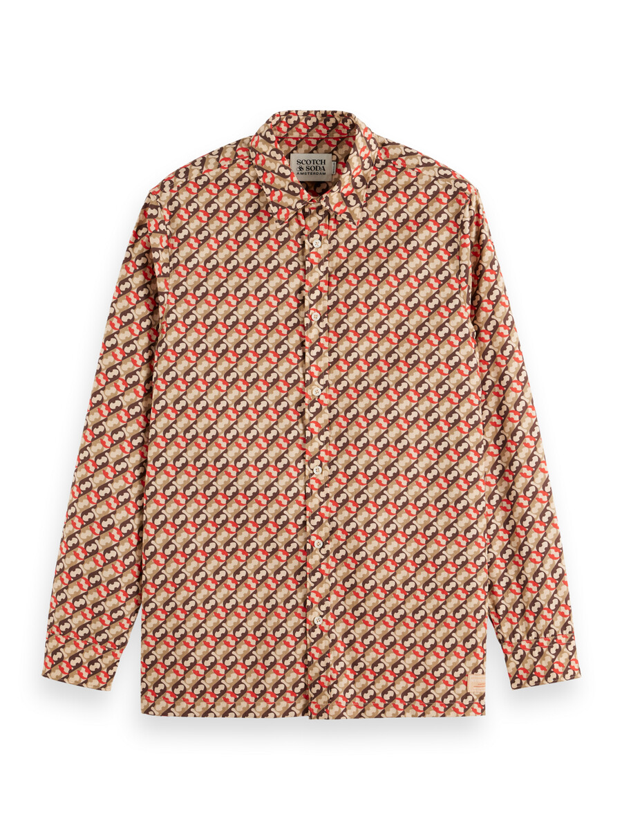 camicia con stampa geometrica vestibilità regolare